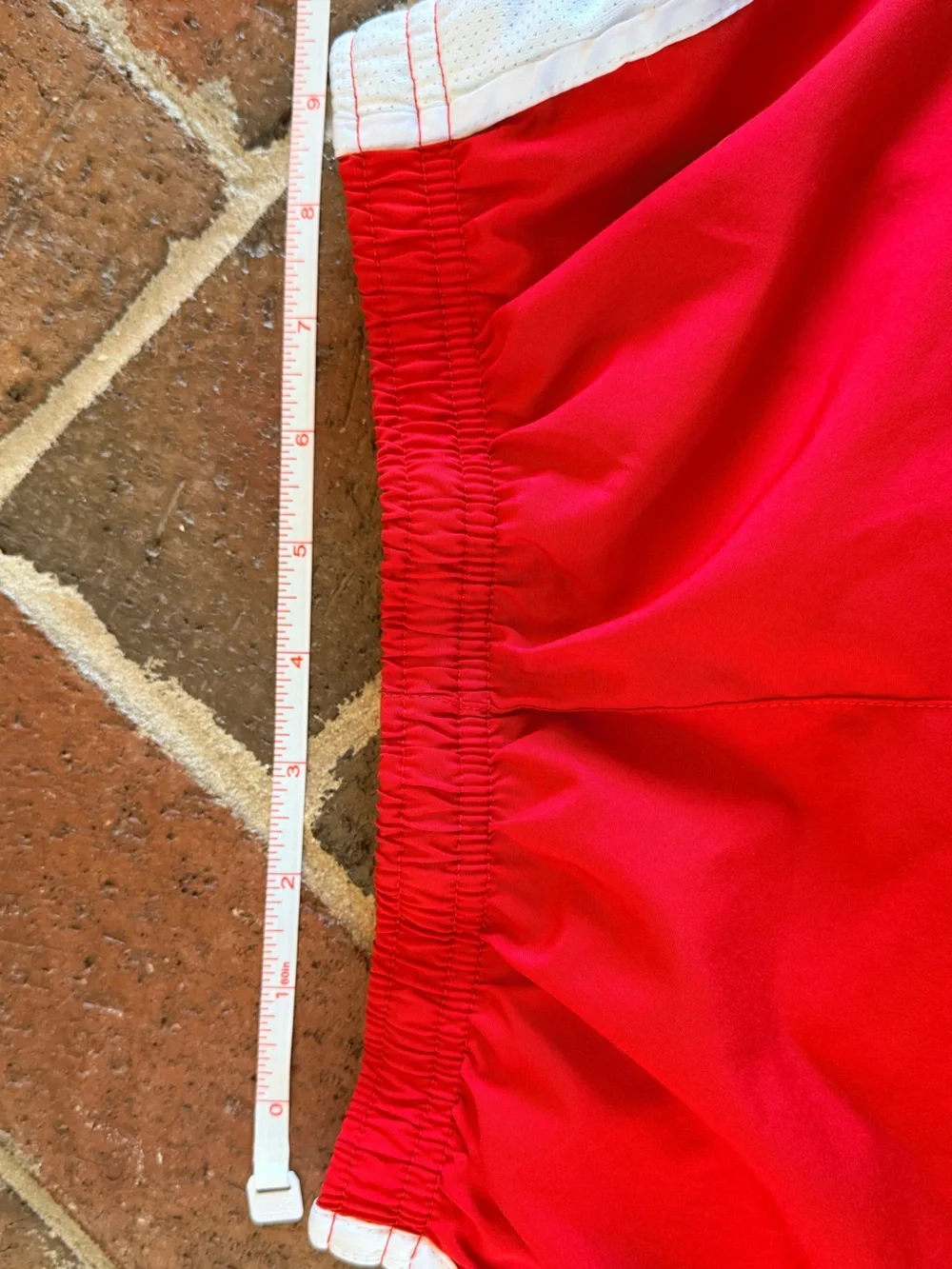 Nike Women's Red Athletic Shorts with White Trim